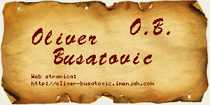 Oliver Bušatović vizit kartica
